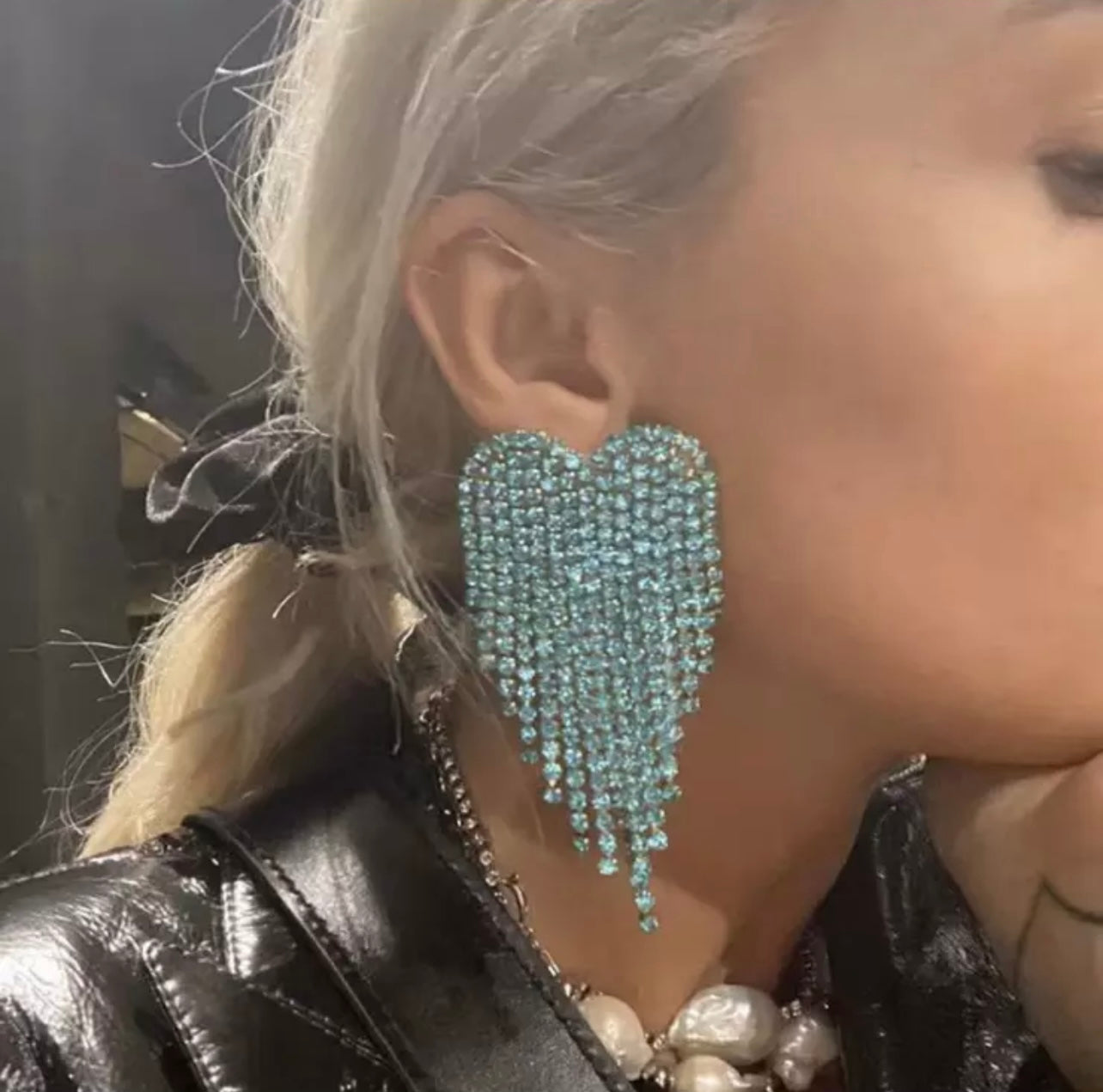 Bling Baby Blue Earrings