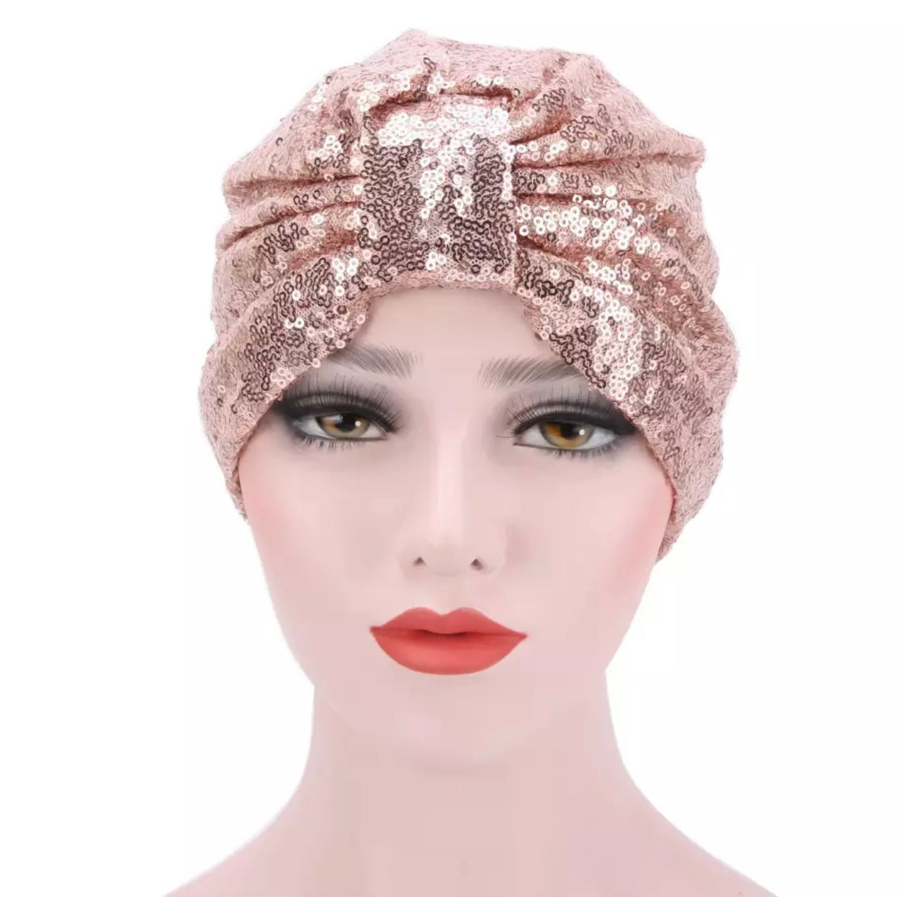 Rosalyn Rose Gold Sequin Turban