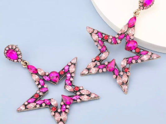 Pink Stars Earrings